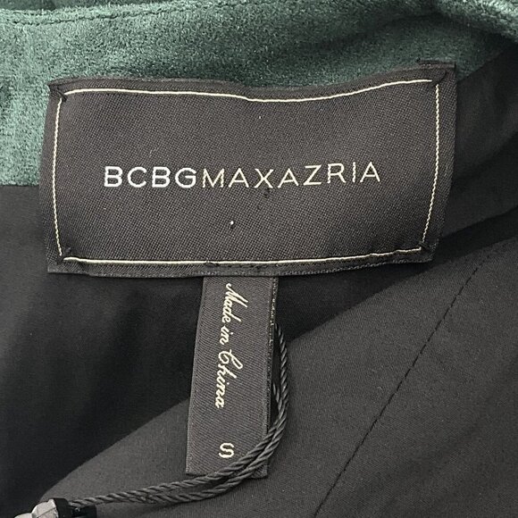 BCBGMaxazria Top Women S Green Embroidered Faux Suede Sequins Cropped Festive - Picture 12 of 12